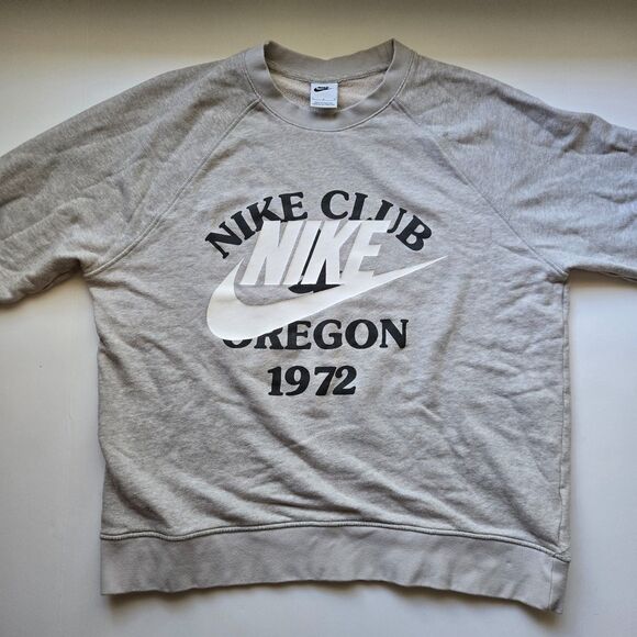 Nike Club Sweatshirt Large Gray Oregon 1972 Pullover Jumper - Picture 1 of 4